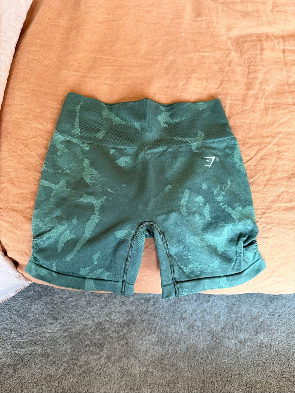Gymshark Green Camo Seamless High-Waist Bike Shorts